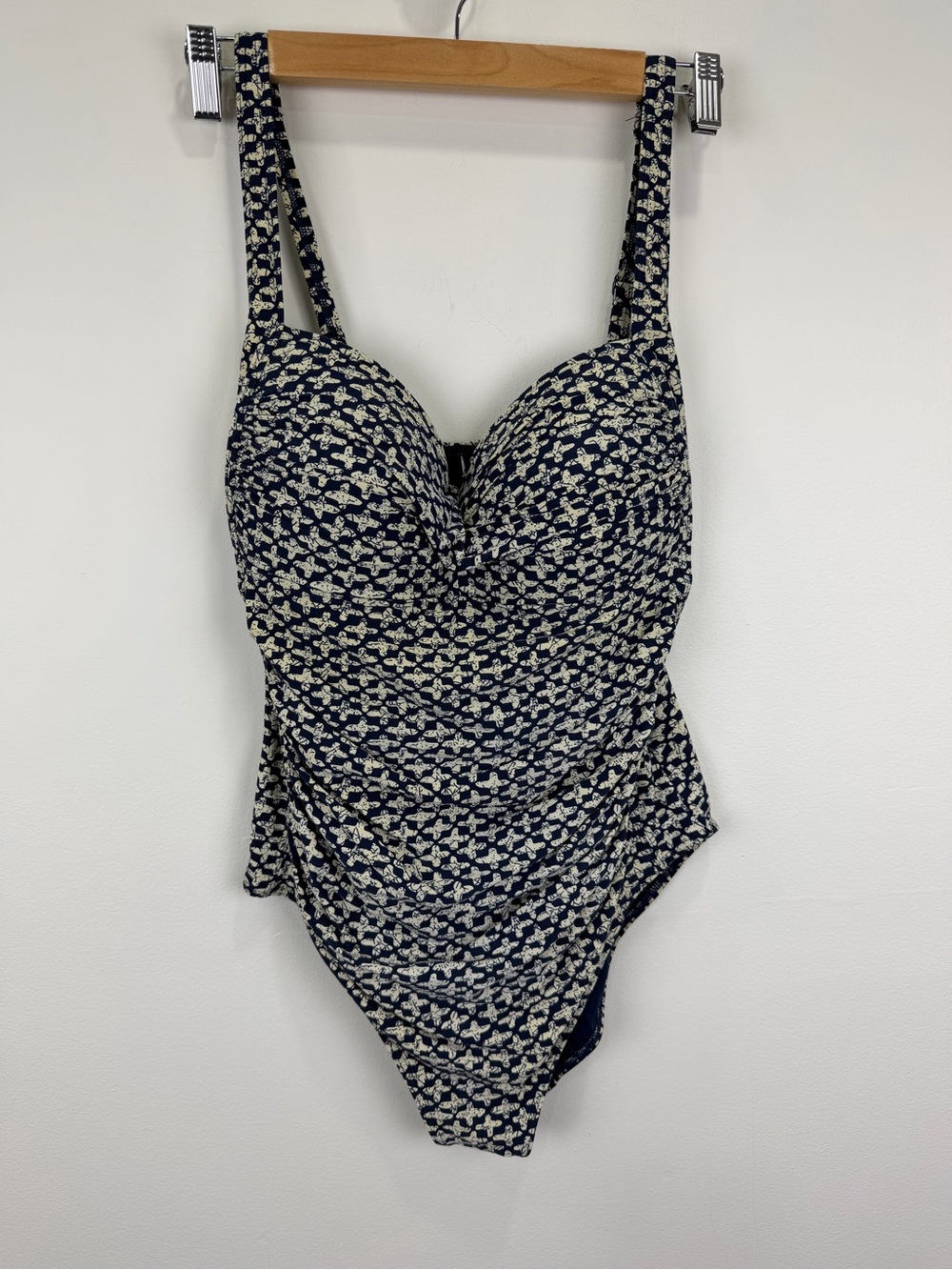 Nip Tuck Swim Joanne Twist Tummy Control One Piece Swimsuit Navy Size 12 D/DD